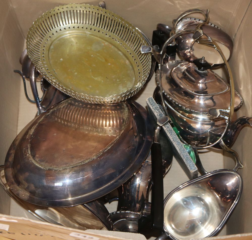 A quantity of silver plated wares